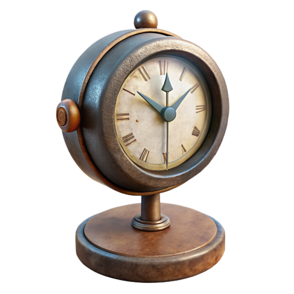 stunning creative Vintage Desk Clock Front View Cutout original png