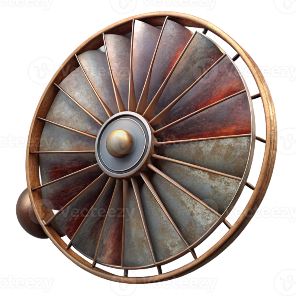 elegant vintage Vintage Fan Isolated with Metal Blades high quality png