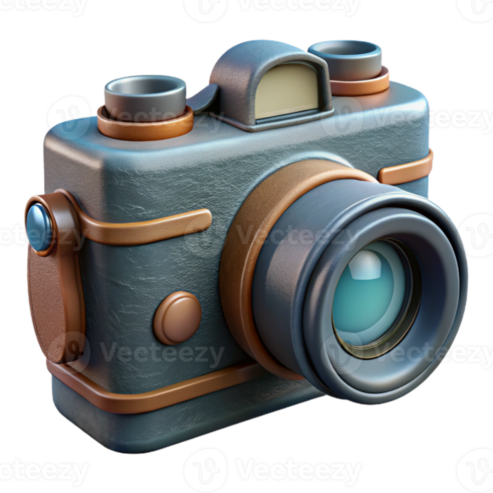 elegant minimalist Vintage Film Camera with Lens Isolated Element png
