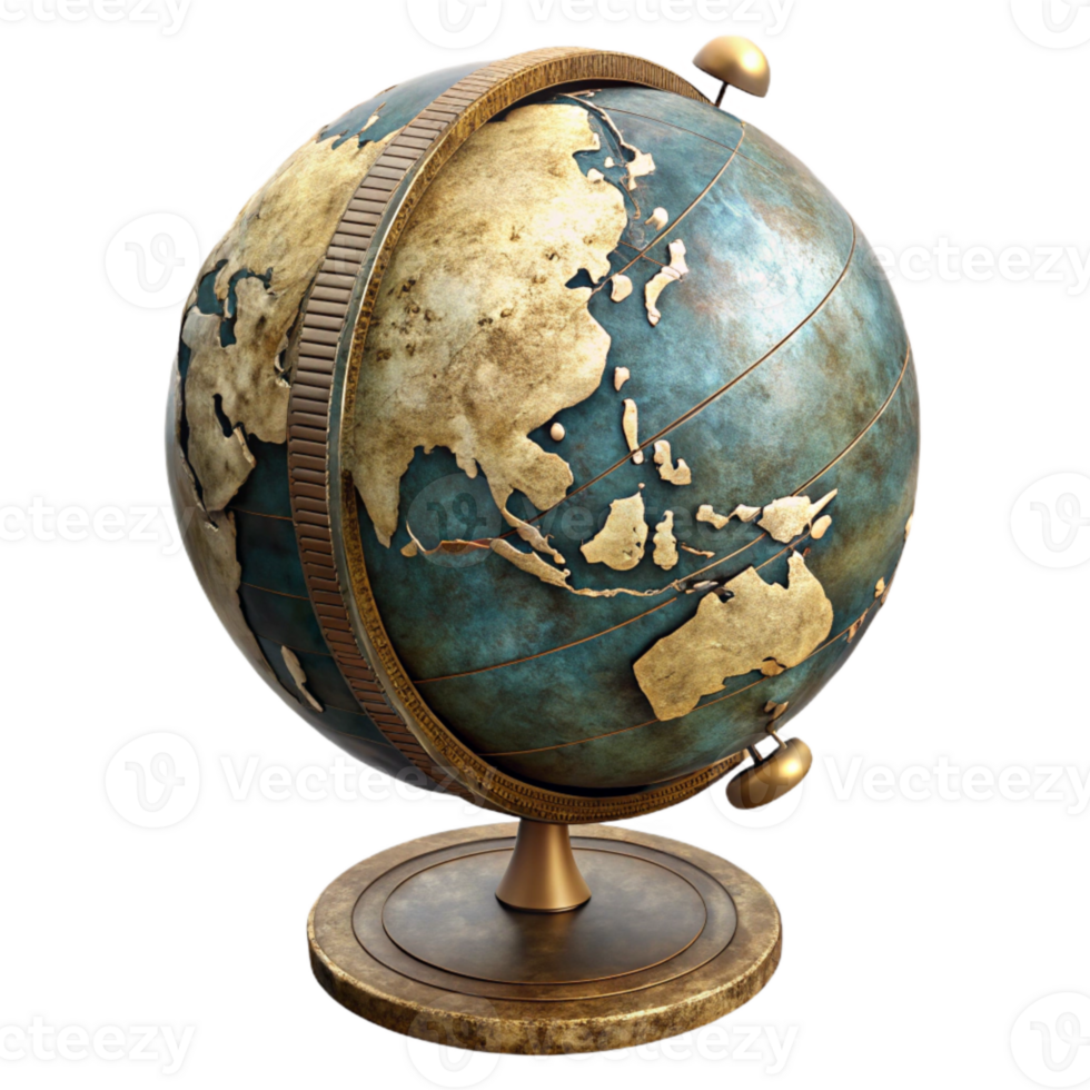 wonderful abstract Vintage Globe Showing Language Families Cutout original png