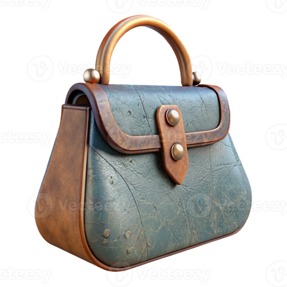 impressive contemporary Vintage Handbag Isolated with Clasp Closure professional png