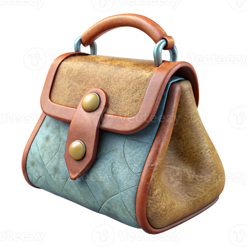 impressive classic Vintage Handbag Isolated with Clasp Closure original png