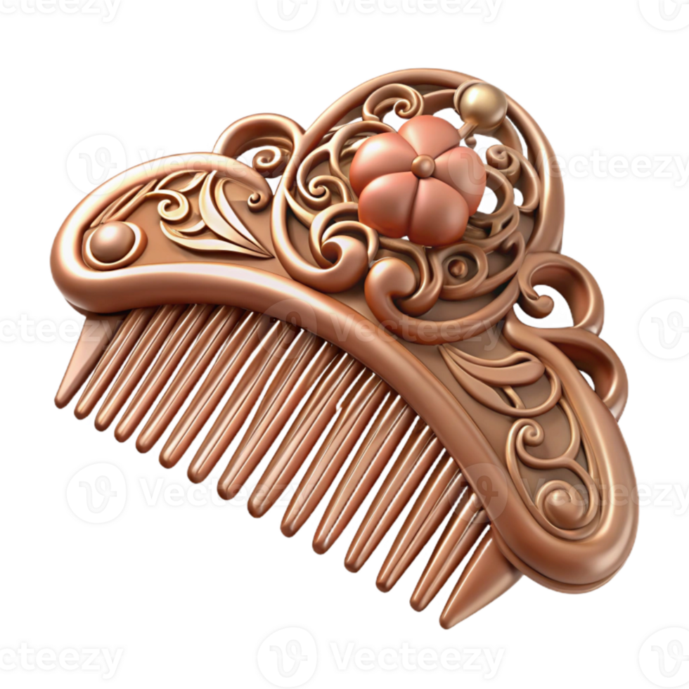 vibrant creative Vintage Hair Comb Cutout with Ornate Design exclusive png