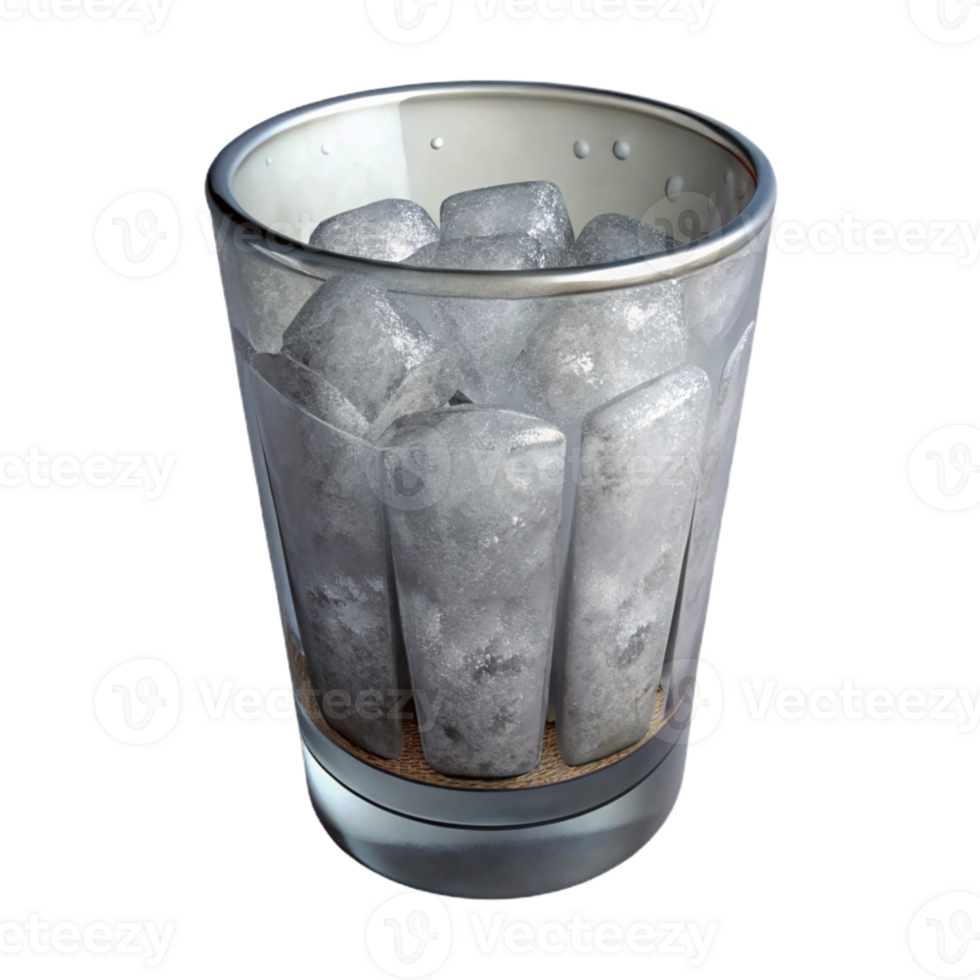 serene minimalist Vintage Highball Glass Ice Filled Transparent Background original png