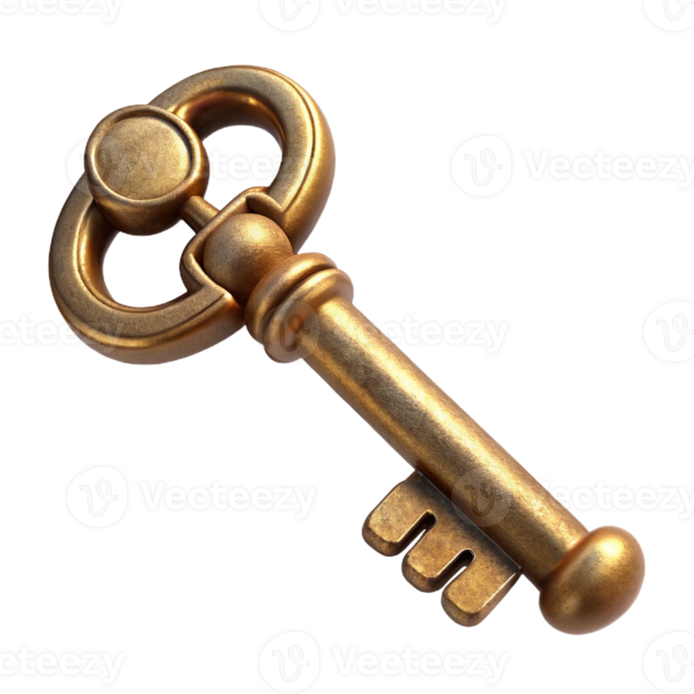 vibrant abstract Vintage Key Isolated with Ornate Detail exclusive png