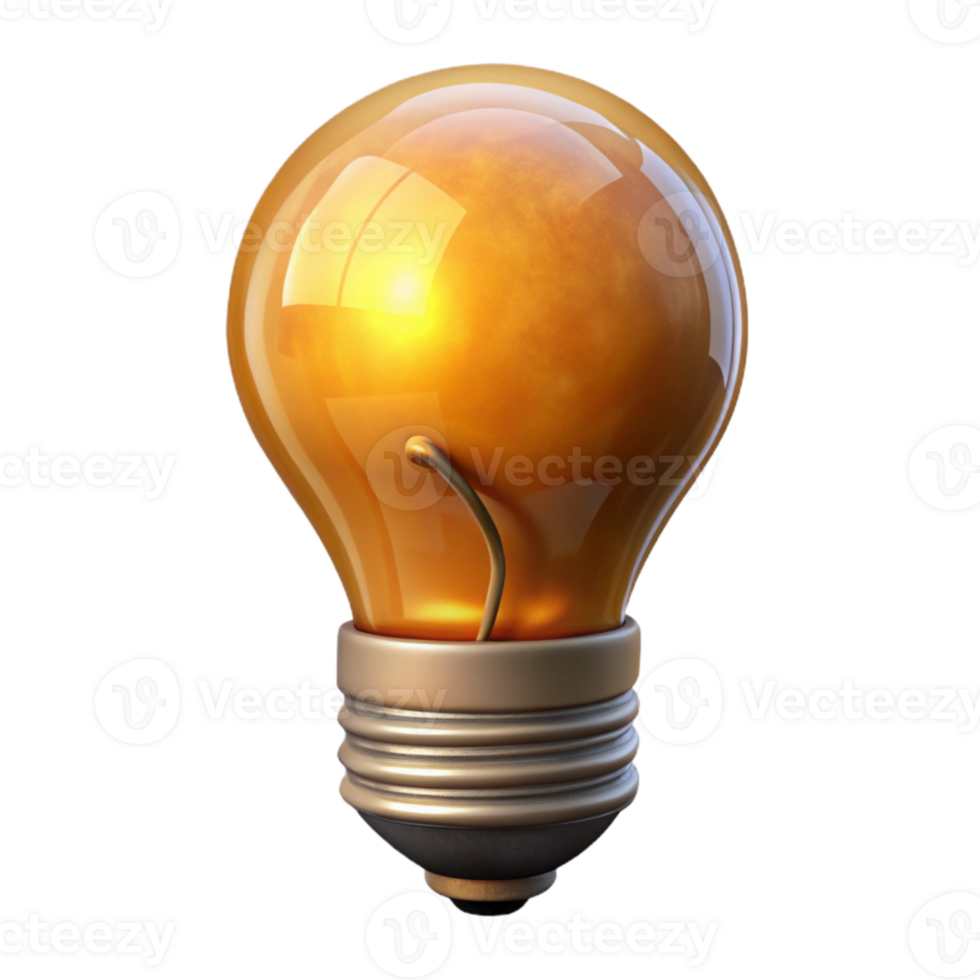 wonderful minimalist Vintage Light Bulb Isolated with Warm Glow detailed png