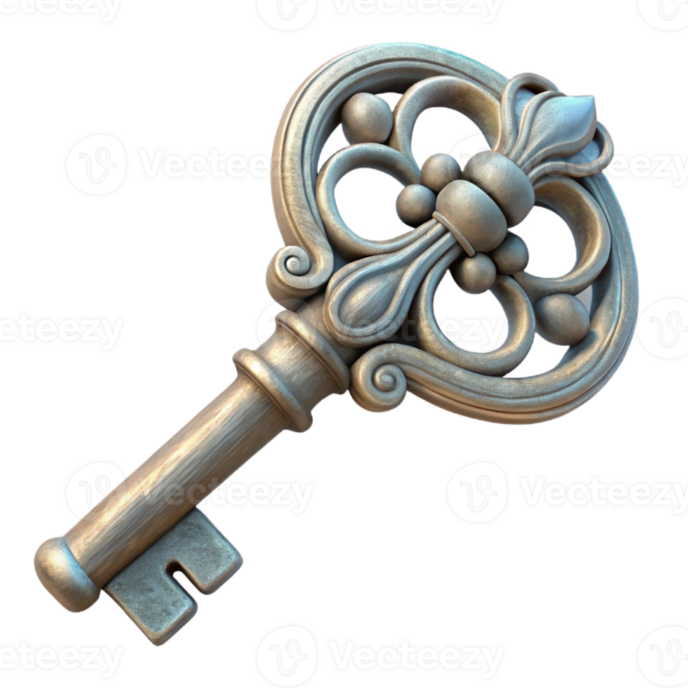 extraordinary artistic Vintage Key Ornate Design Cutout genuine png