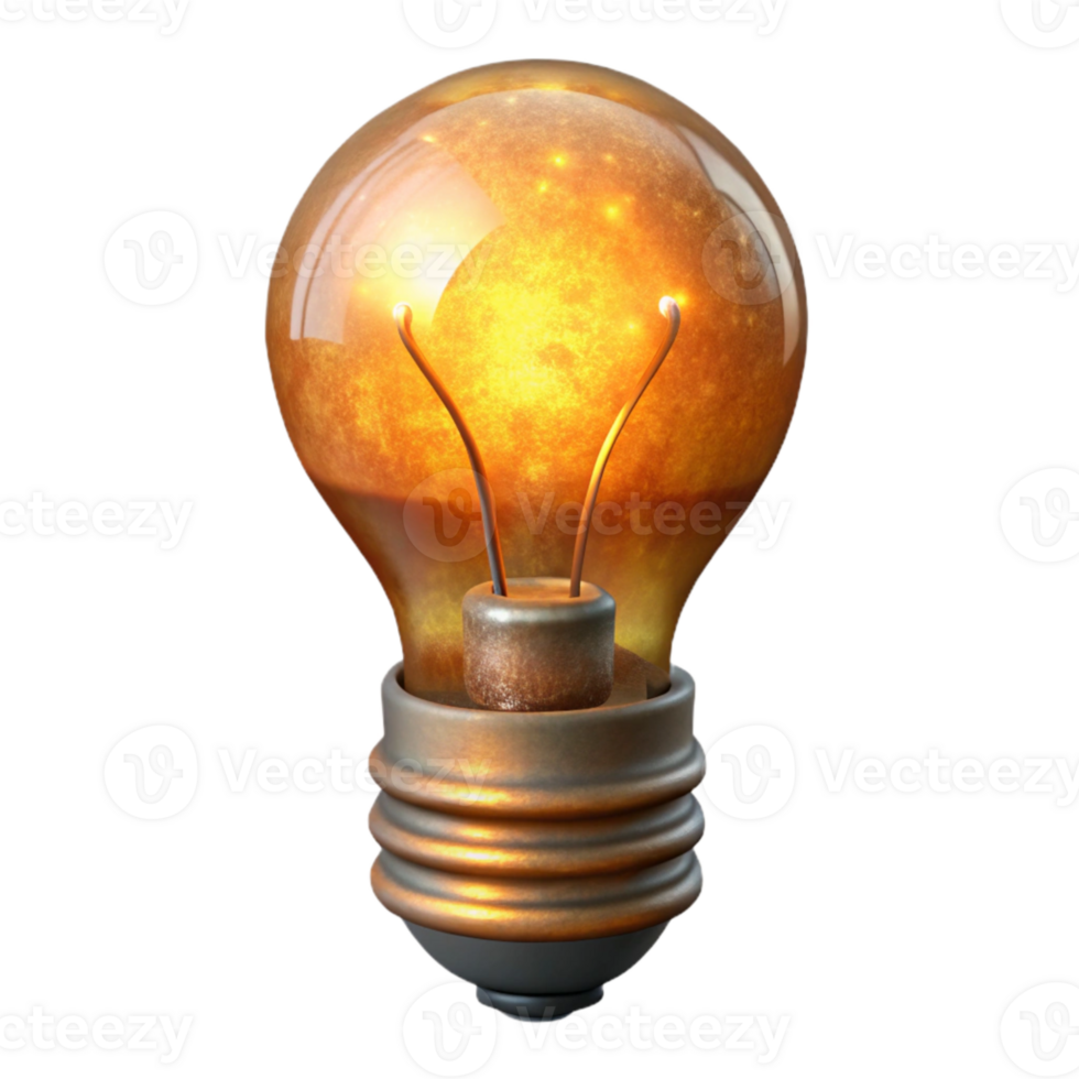 vibrant minimalist Vintage Light Bulb Isolated with Warm Glow genuine png