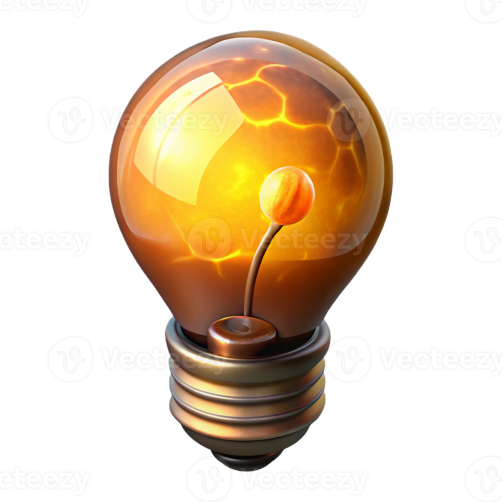wonderful abstract Vintage Light Bulb Isolated with Warm Glow premium png