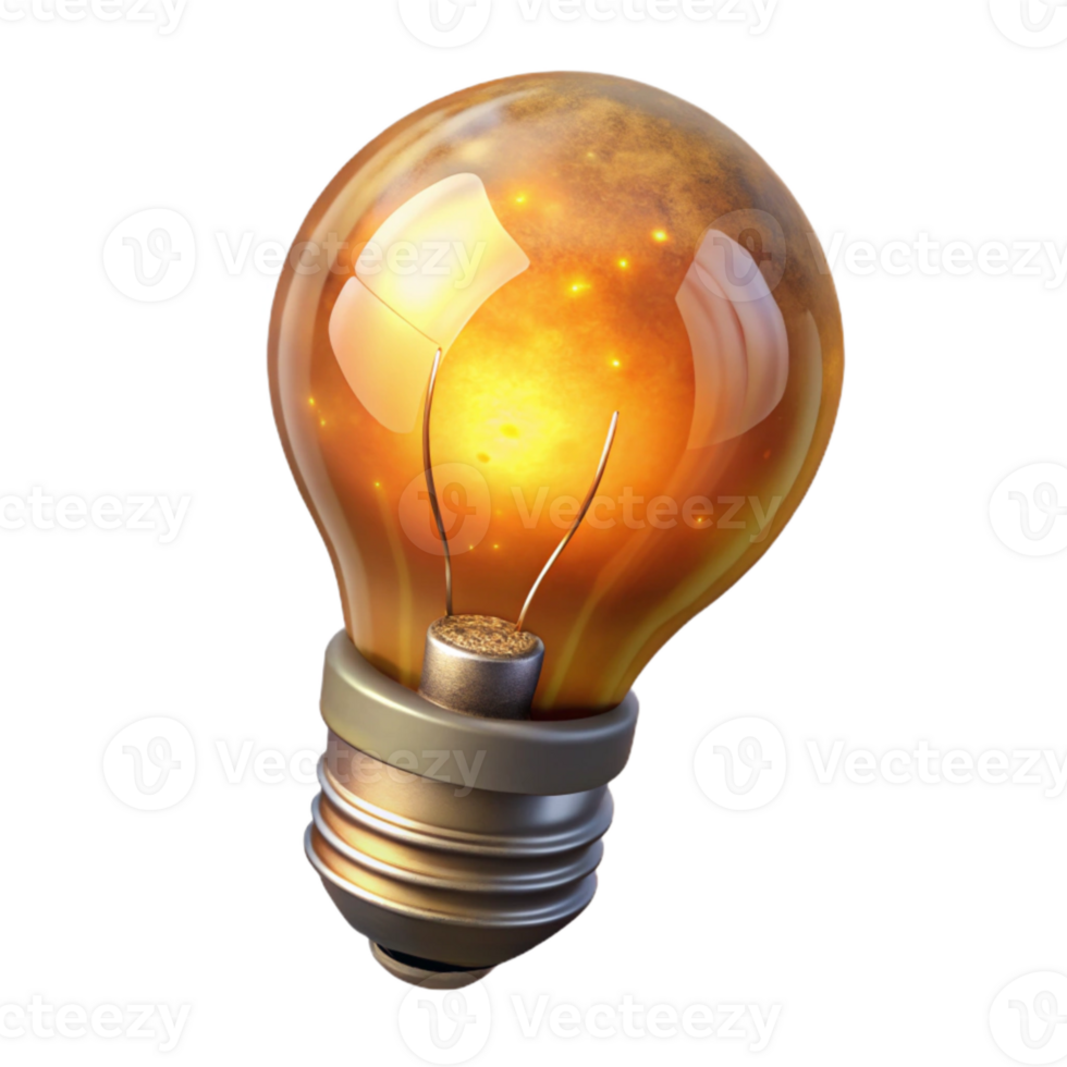 dramatic rustic Vintage Light Bulb Isolated with Warm Glow detailed png