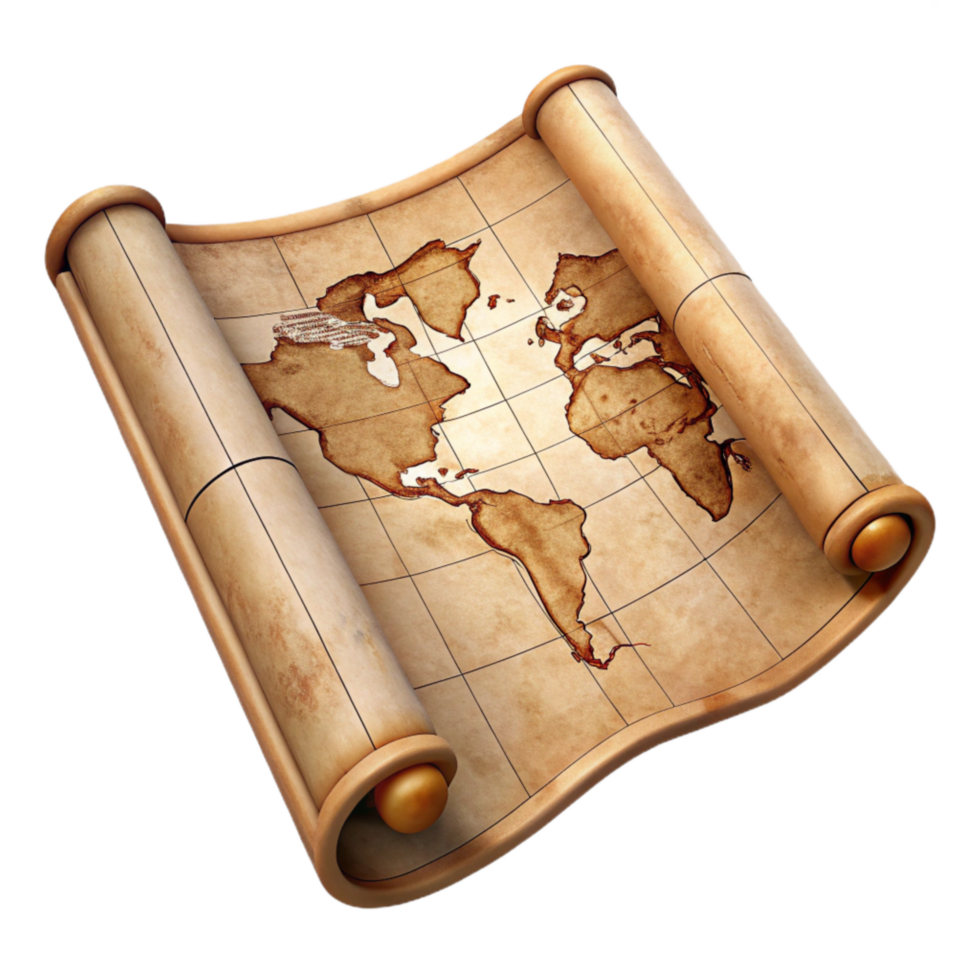 impressive contemporary Vintage Map Transparent with Aged Texture professional png