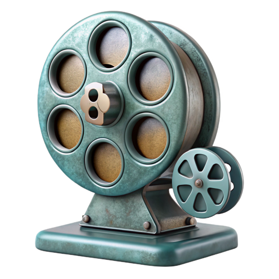elegant rustic Vintage Movie Projector Reel Turning Cutout genuine png