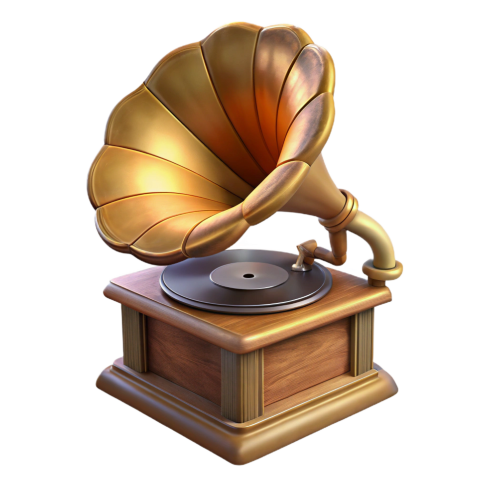stunning modern Vintage Phonograph Front View Isolated with Soft Lighting genuine png