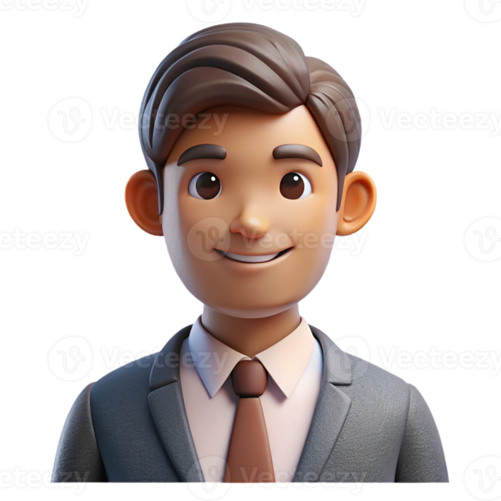 impressive artistic Virtual Meeting Avatar Professional Attire Isolated high quality png