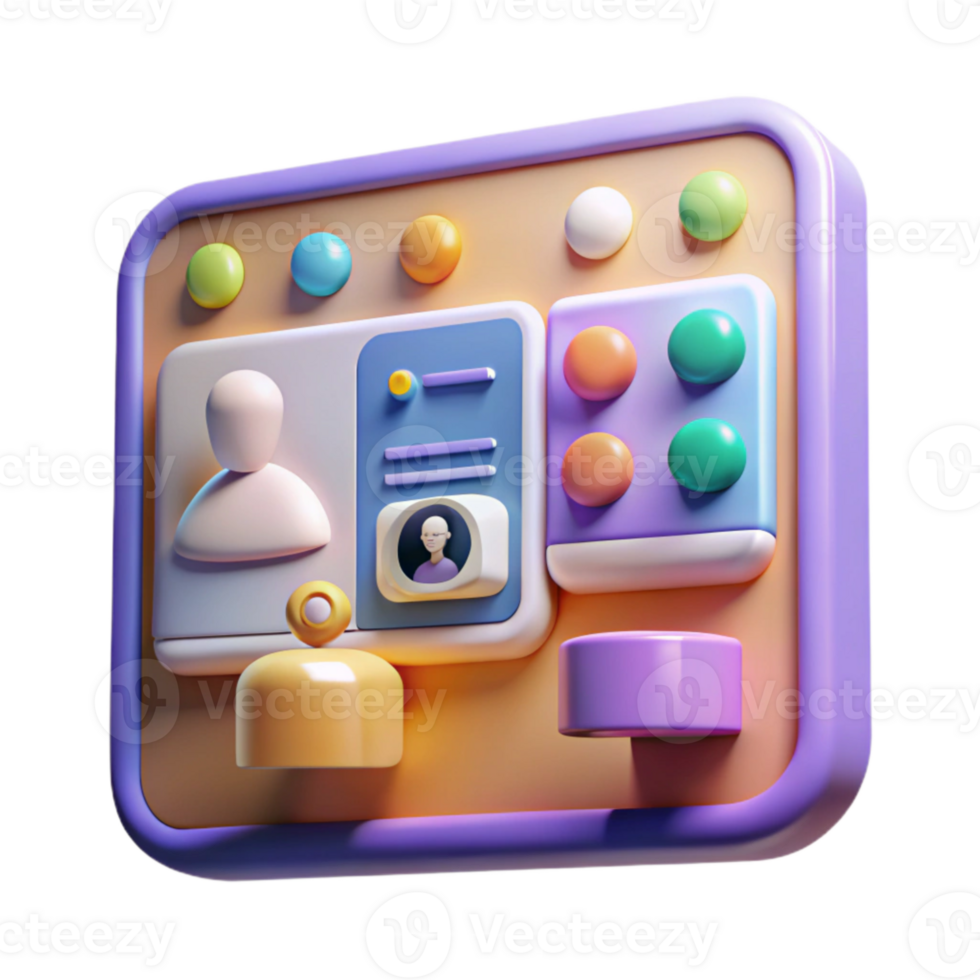 magnificent contemporary Virtual Meeting Interface Screen Glow Isolated genuine png