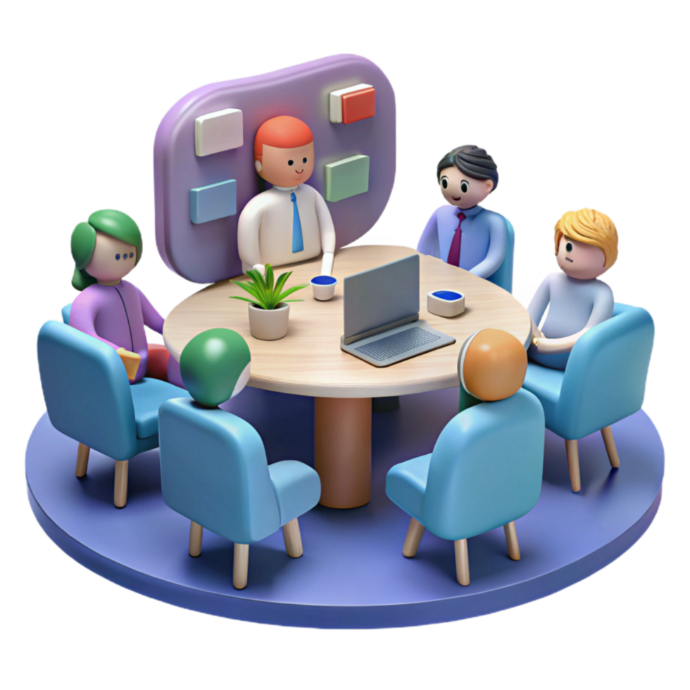 stunning artistic Virtual Meeting Room with Empty Chairs Isolated high resolution png