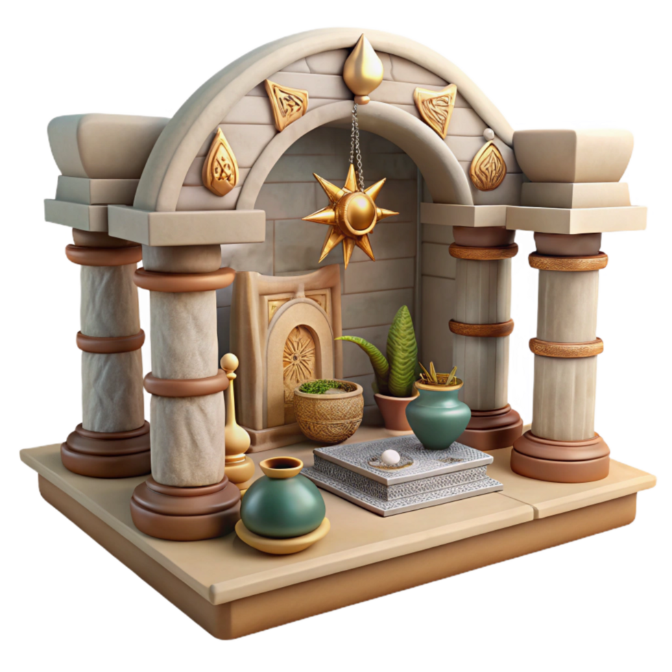 magnificent rustic Virtual Museum Exhibit with Artifacts Element exclusive png