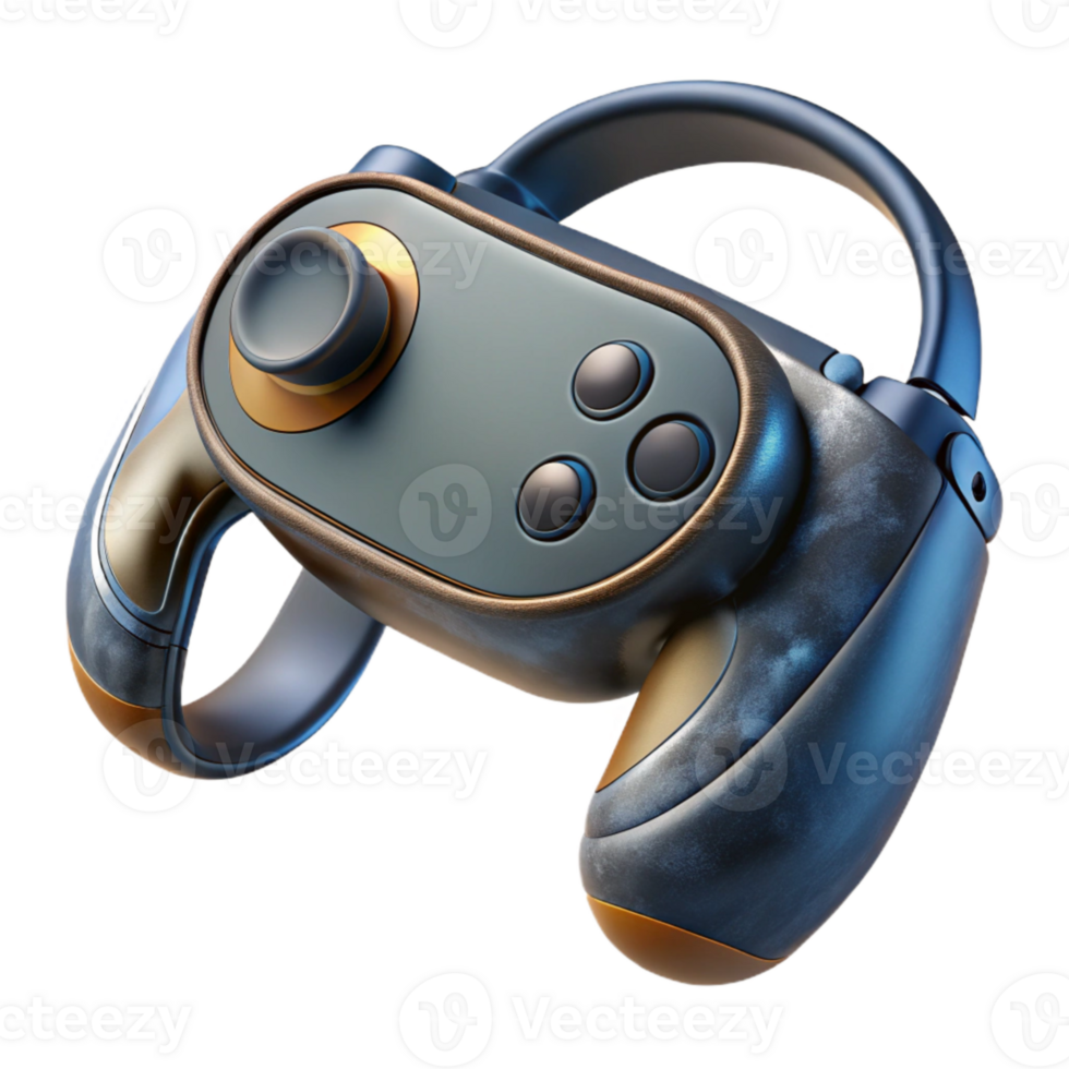 dramatic minimalist Virtual Reality Controller Handheld Device Black Finish Transparent Background professional png