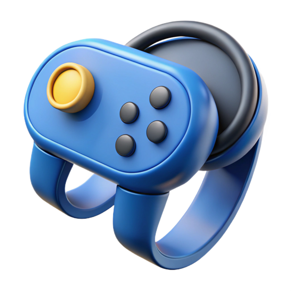beautiful artistic Virtual Reality Controller with Blue Buttons Transparent Background genuine png