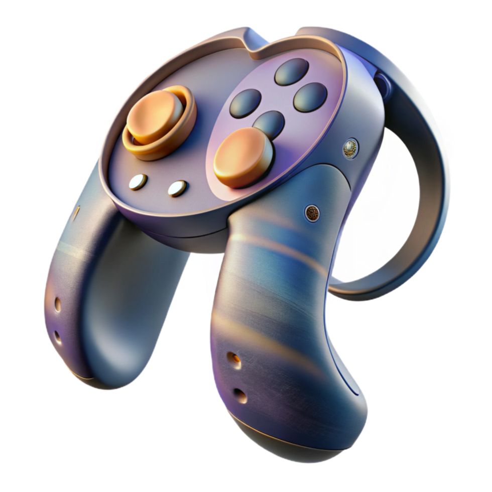 beautiful rustic Virtual Reality Controller Side View with Grip Buttons Transparent Background png