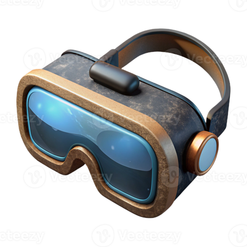 vibrant rustic Virtual Reality Glasses Black Frame Transparent Background high quality png