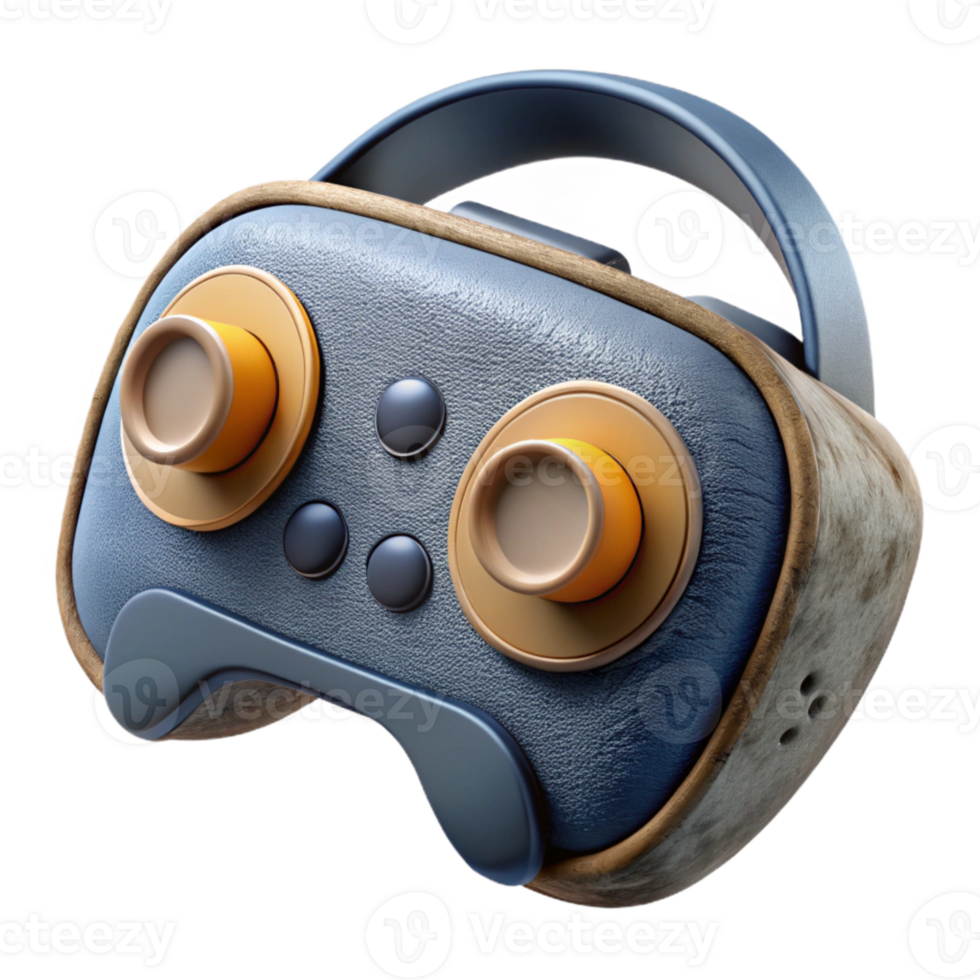 vibrant creative Virtual Reality Headset Controller Transparent Background with Button Details professional png