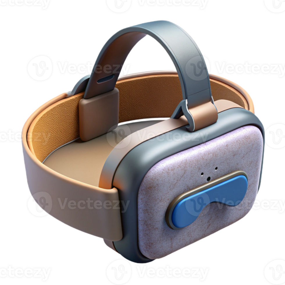 impressive modern Virtual Reality Headset Back View with Head Strap Transparent Background exclusive png
