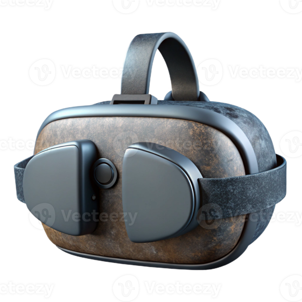 vibrant creative Virtual Reality Headset Front View with Black Finish Transparent Background premium png