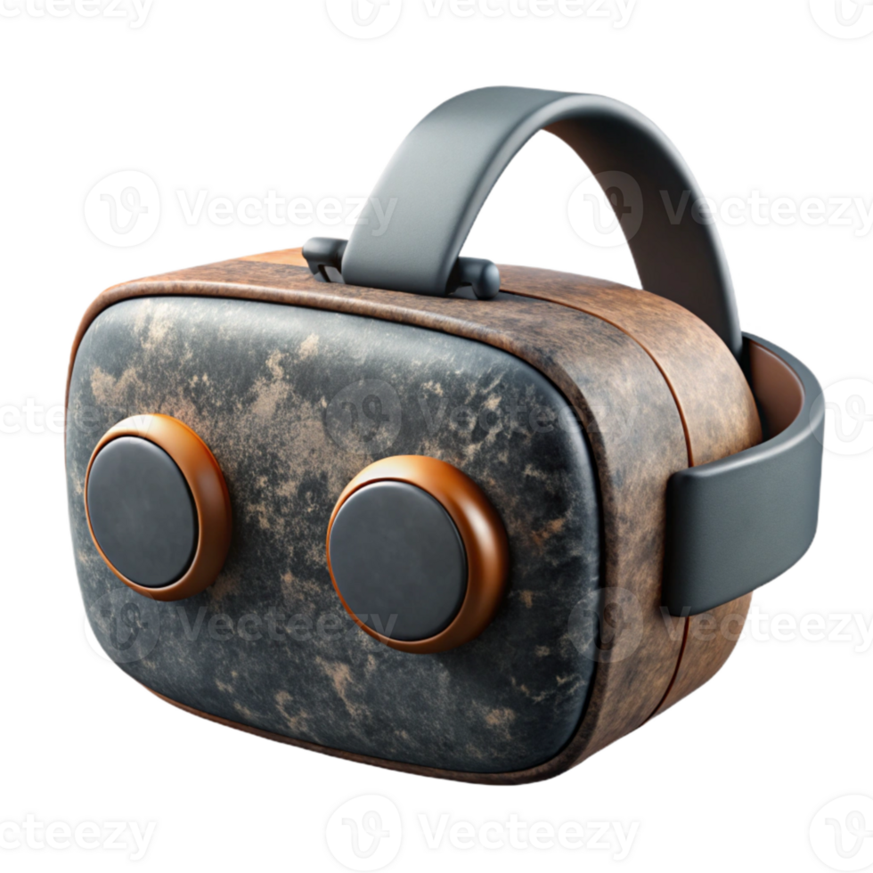 stunning modern Virtual Reality Headset Front View with Black Finish Transparent Background high resolution png