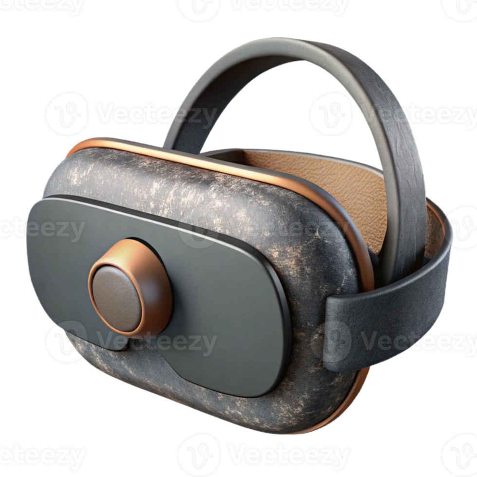 elegant contemporary Virtual Reality Headset Front View with Black Finish Transparent Background png