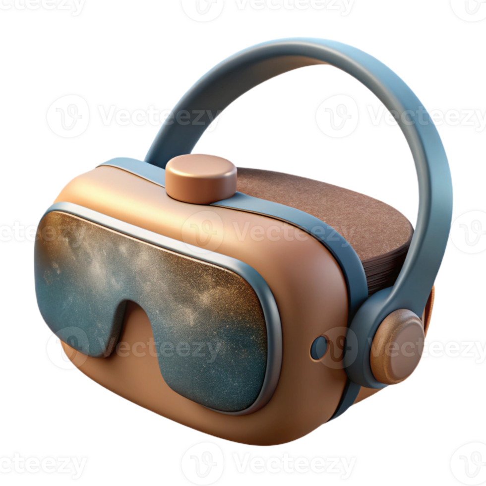 serene minimalist Virtual Reality Headset Front View with Black Finish Transparent Background high quality png