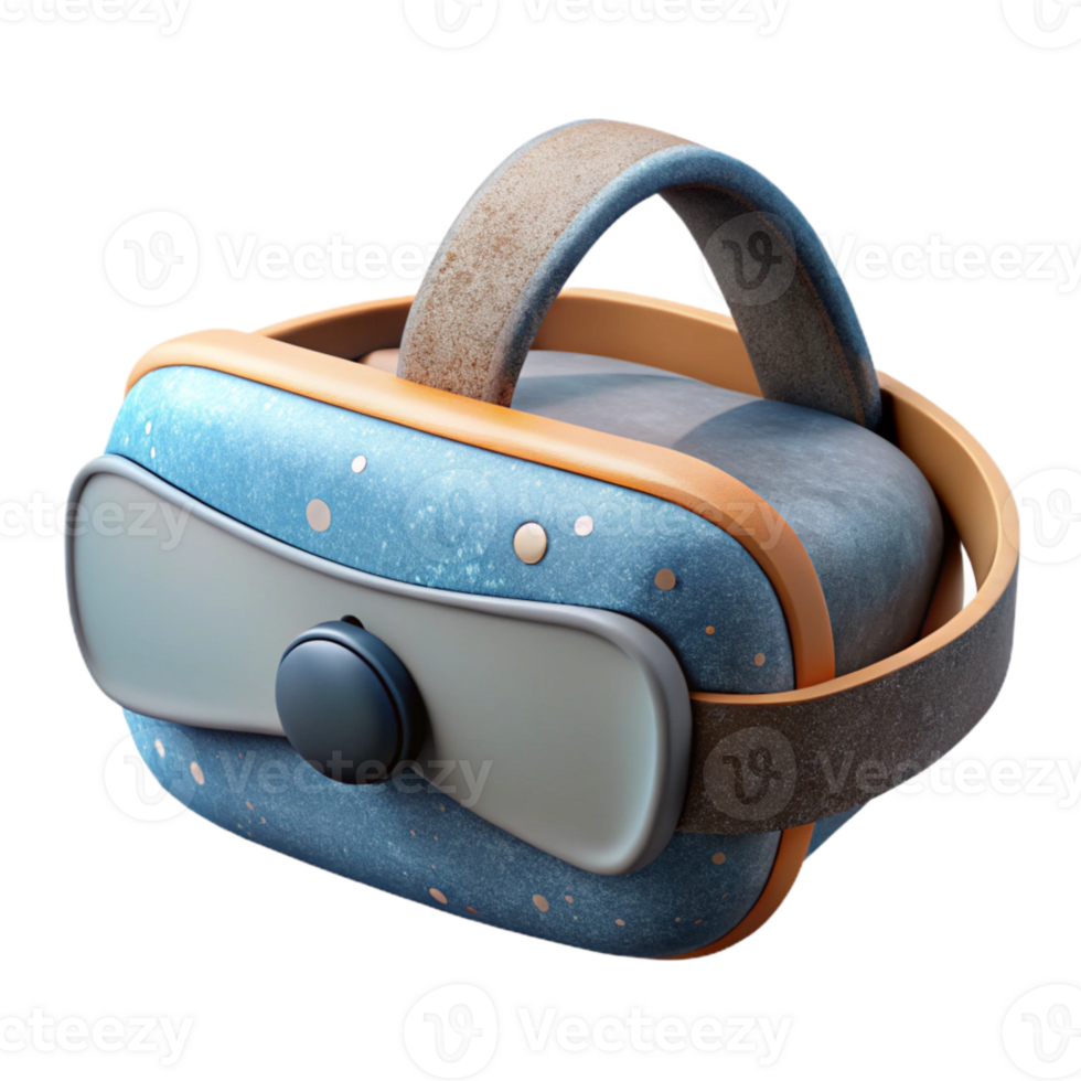 dramatic rustic Virtual Reality Headset Front View with Black Finish Transparent Background detailed png