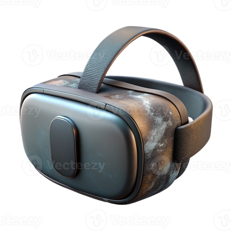 beautiful traditional Virtual Reality Headset Front View with Black Finish Transparent Background png