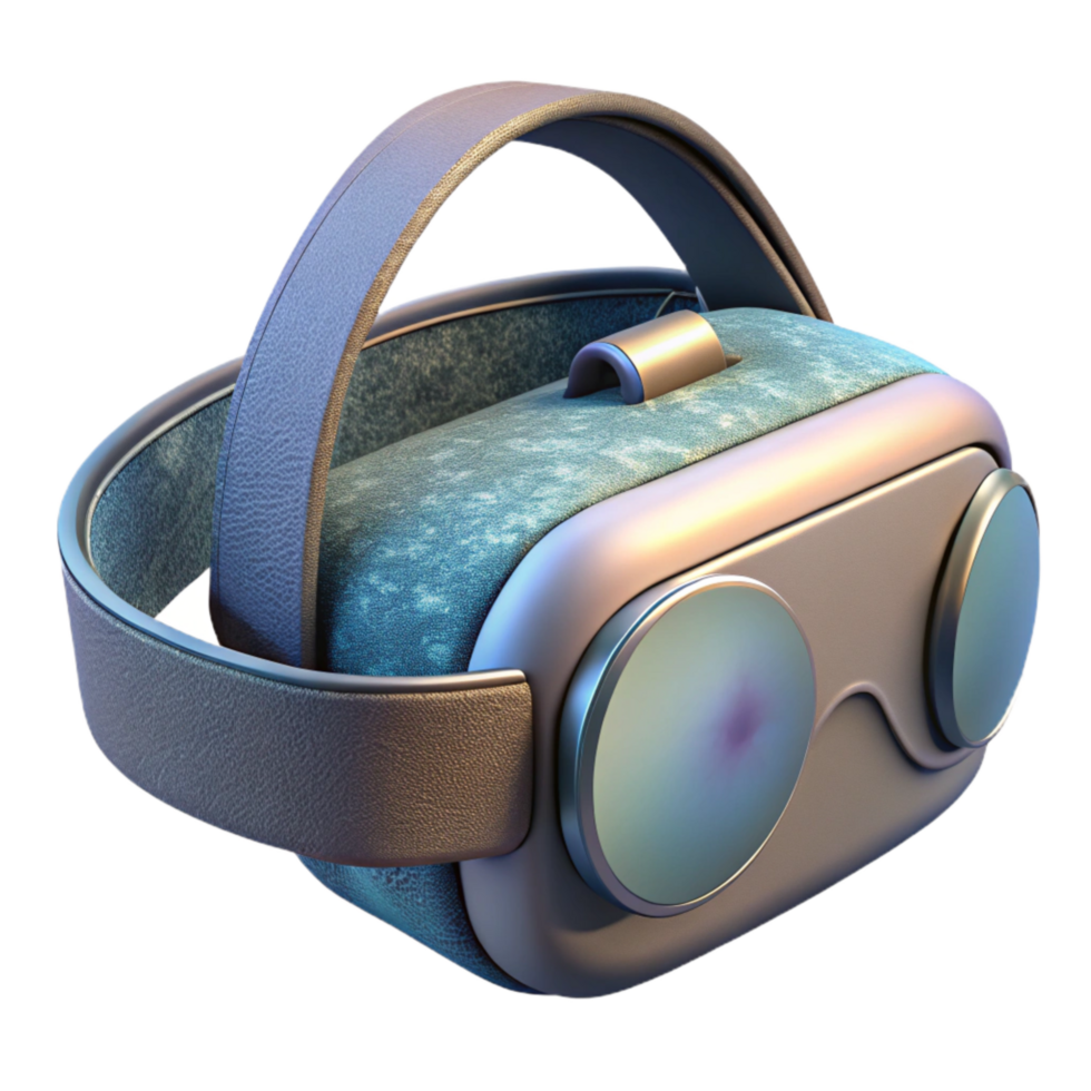 dramatic minimalist Virtual Reality Headset Side View with White Finish Isolated high resolution png