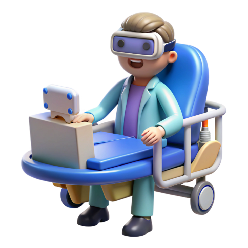 dramatic modern Virtual Reality Medical Simulation Scene Isolated exclusive png