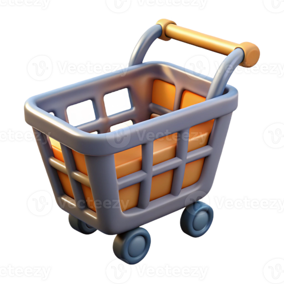 magnificent abstract Virtual Shopping Cart Icon with Drop Shadow Cutout high quality png