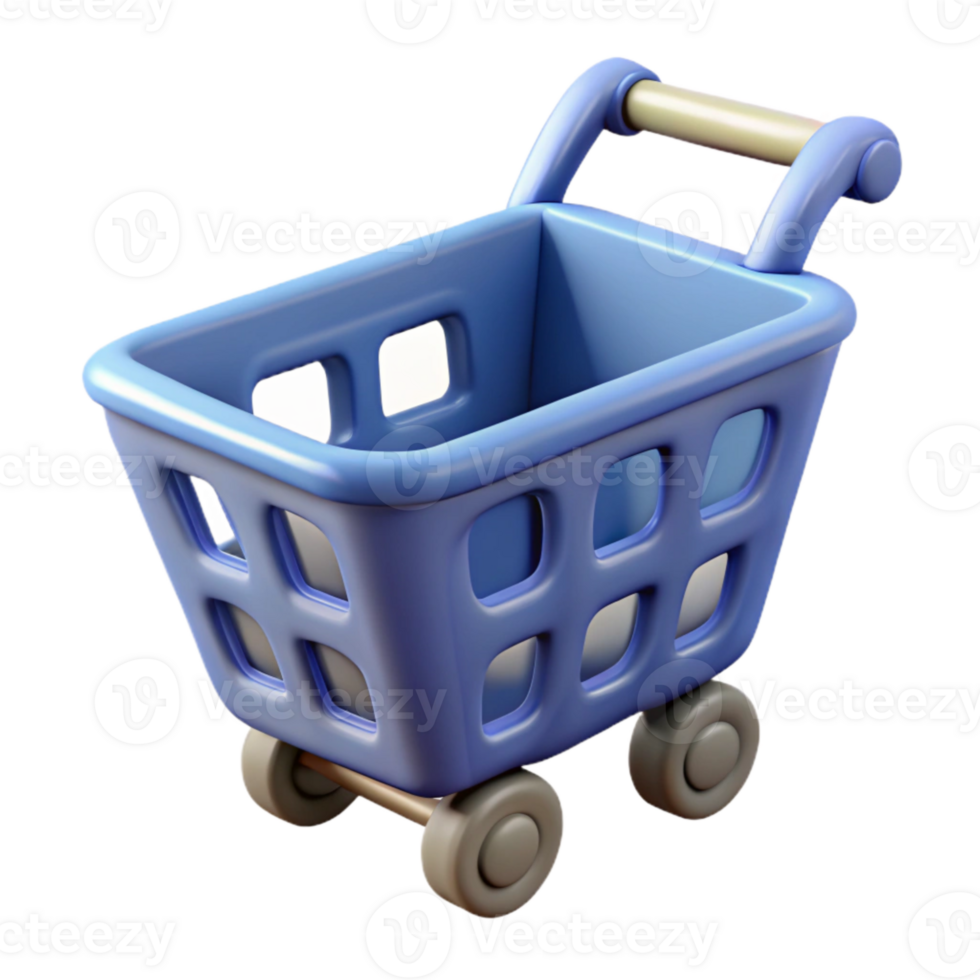 serene classic Virtual Shopping Cart Icon with Drop Shadow Cutout premium png