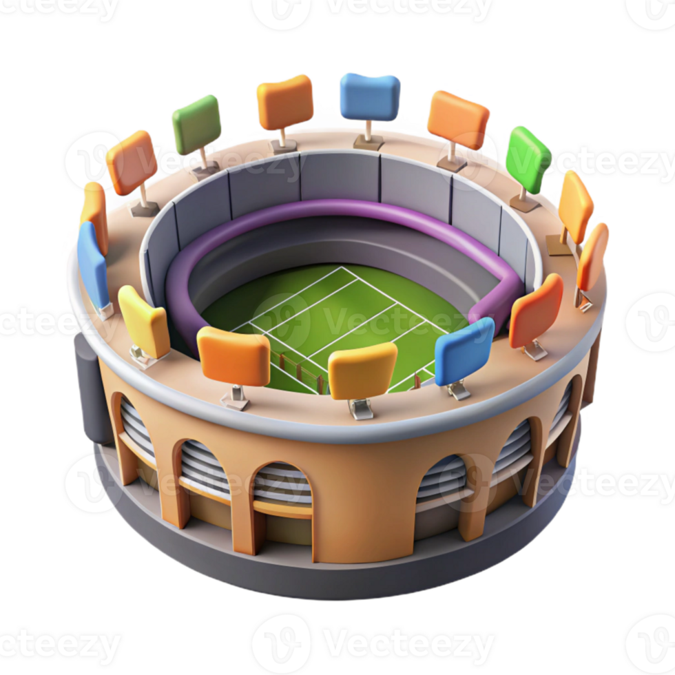 vibrant abstract Virtual Sports Stadium with Cheering Crowd Cutout genuine png