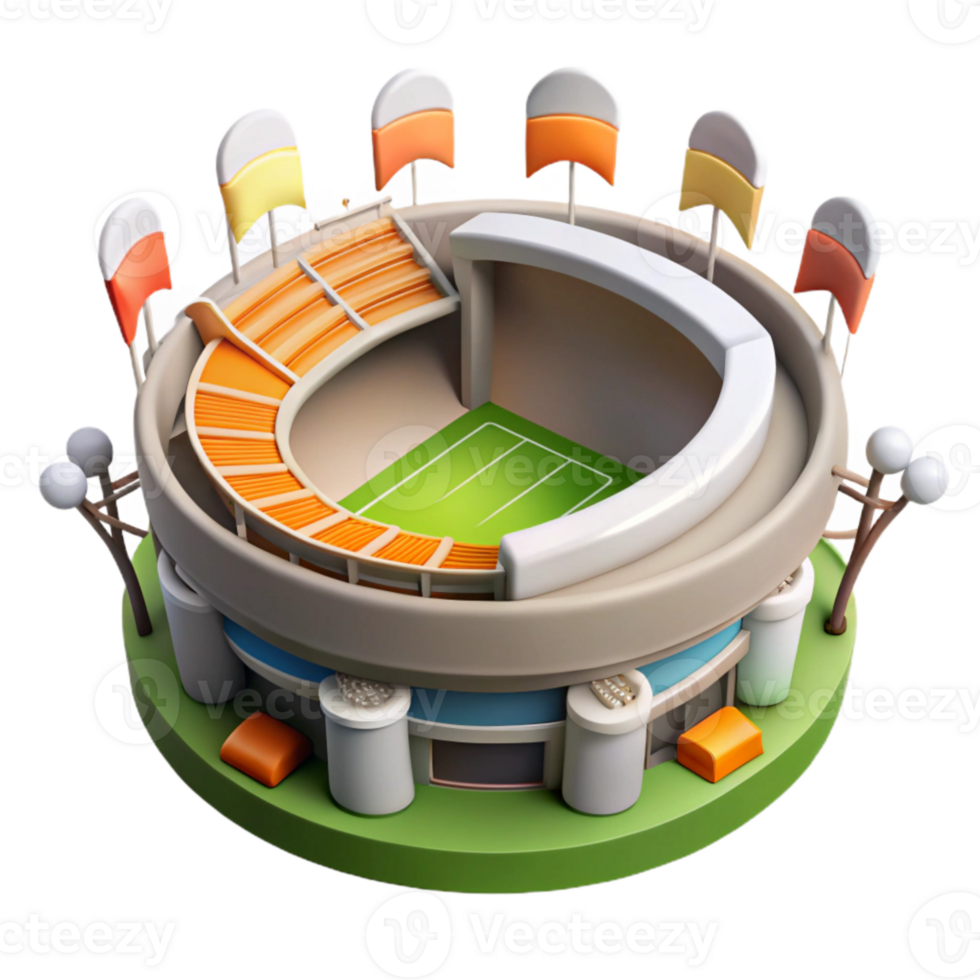 wonderful traditional Virtual Sports Stadium with Cheering Crowd Cutout high quality png