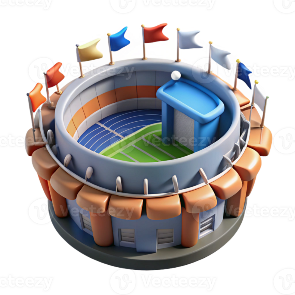 extraordinary rustic Virtual Sports Stadium with Cheering Crowd Cutout professional png