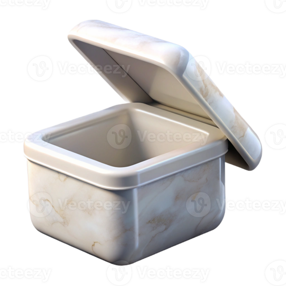serene classic Virtual White Box with Open Lid Cutout premium png
