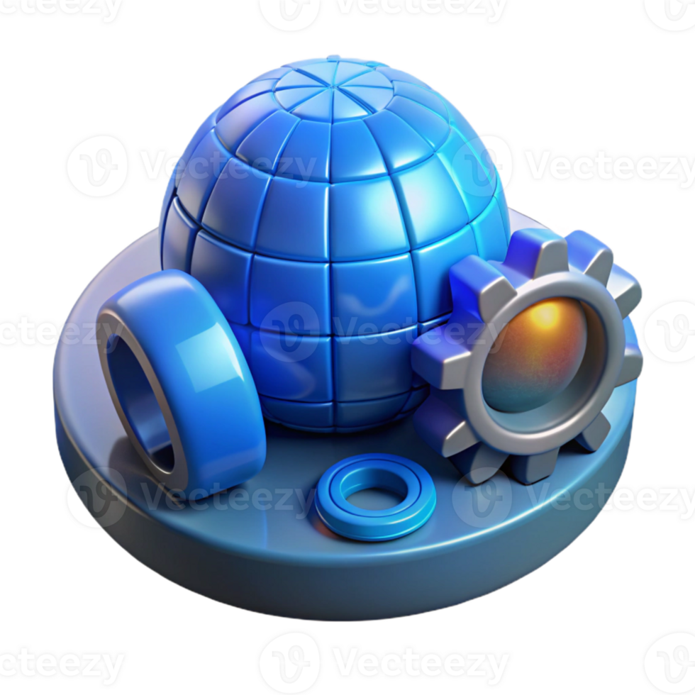 impressive minimalist Virtual World Creation Tools with Blue Glow Isolated authentic png