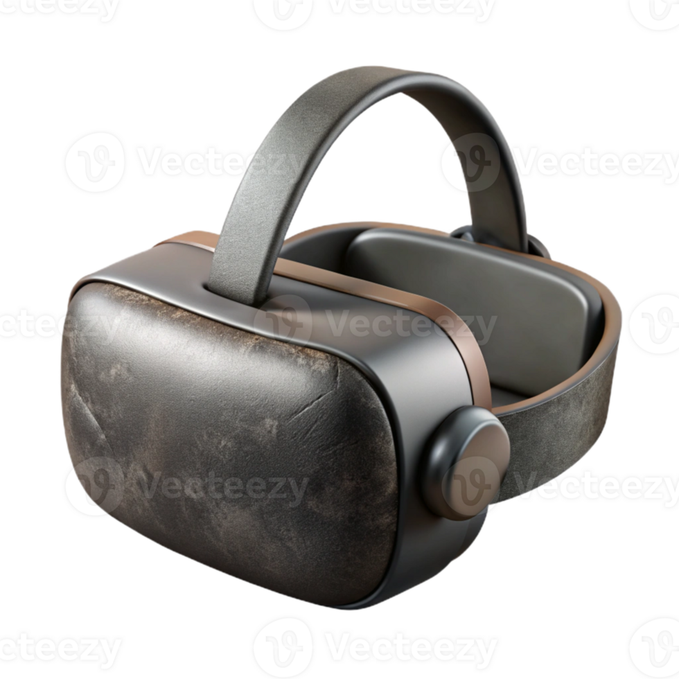 elegant modern Virtual World Headset Black Matte Isolated Element exclusive png
