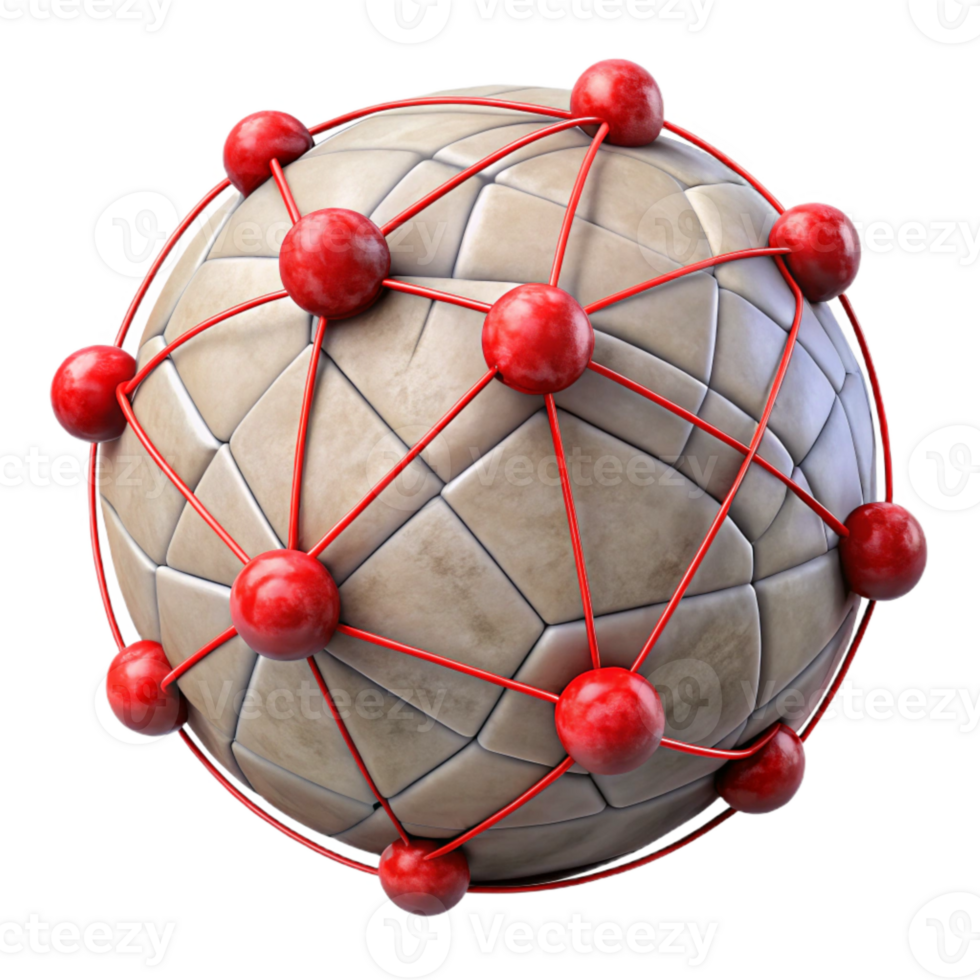 impressive abstract Virtual World Generation Algorithm Visualization with Red Lines Isolated authentic png