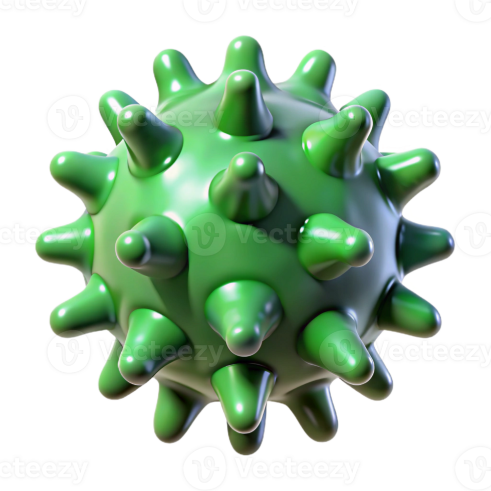 wonderful abstract Virus Cell Green Spiky Transparent Cutout authentic png