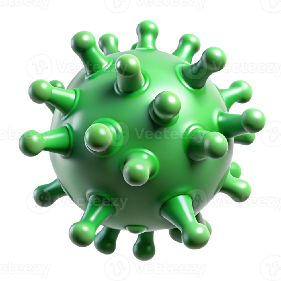 impressive creative Virus Cell Green Spiky Transparent Cutout exclusive png