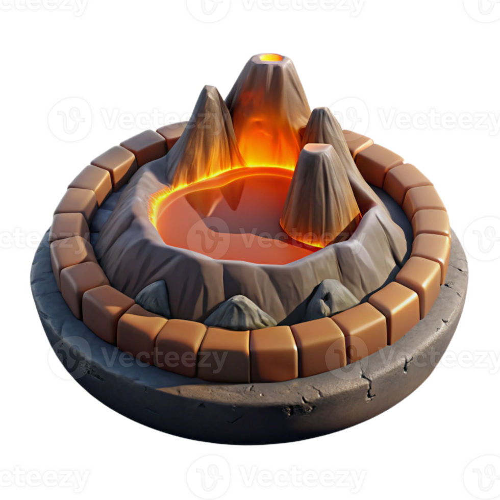 dramatic contemporary Volcanic Crater Isolated Element Lava Lake high resolution png