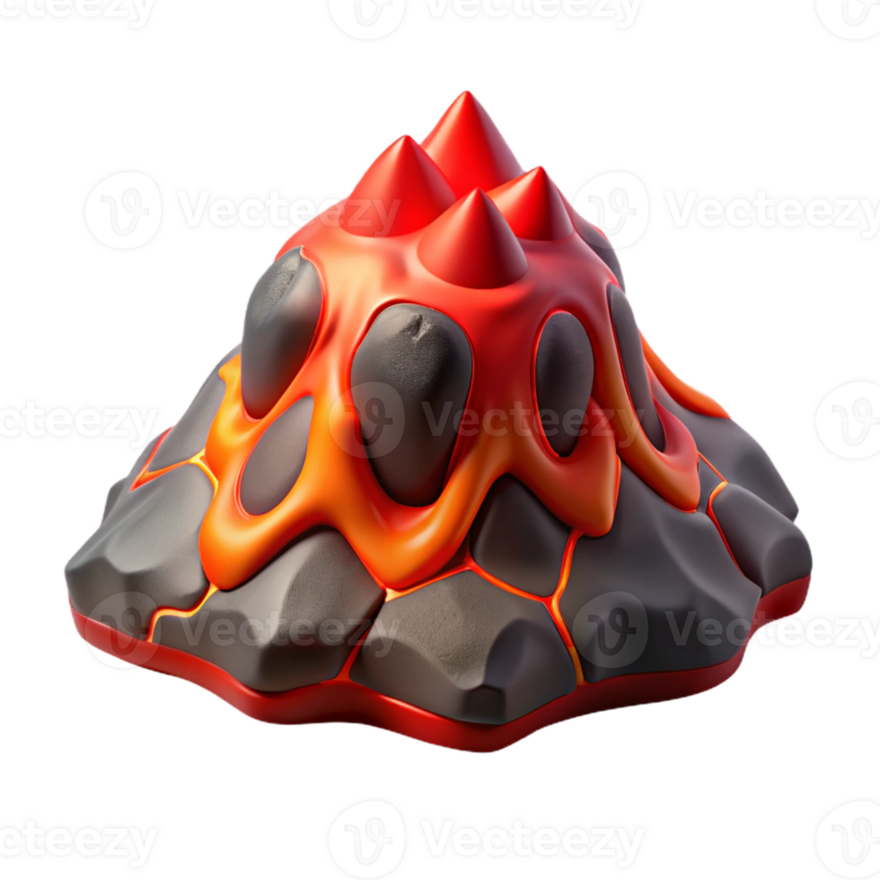 vibrant artistic Volcanic Terrain Isolated Element Red Hot Lava genuine png