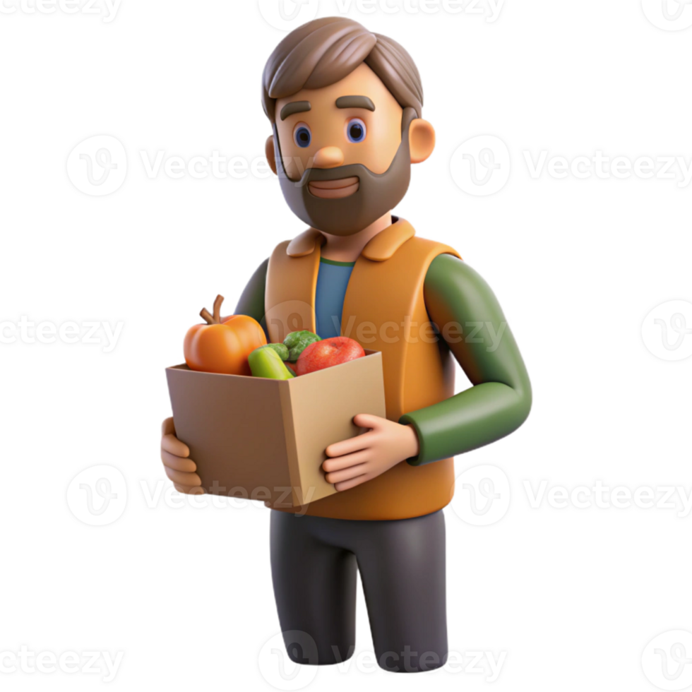 elegant abstract Volunteer Giving Food Donation Isolated with Canned Goods detailed png