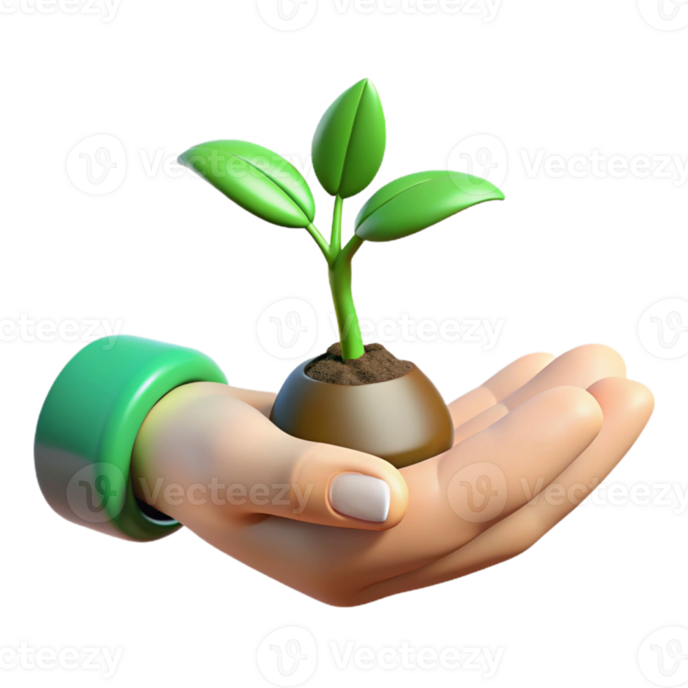 beautiful abstract Volunteer Hand Holding Seedling Isolated with Green Sprout professional png